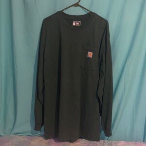 Carhartt Dark Green Heather Long Sleeve Shirt XXL 2XL